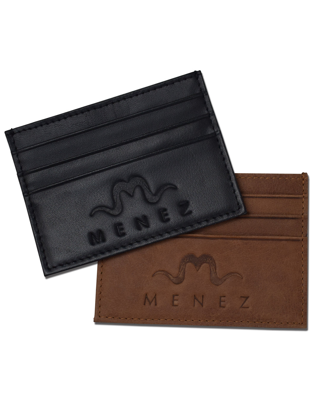 MENEZ™ BROWN LEATHER CARD HOLDER - MENEZ