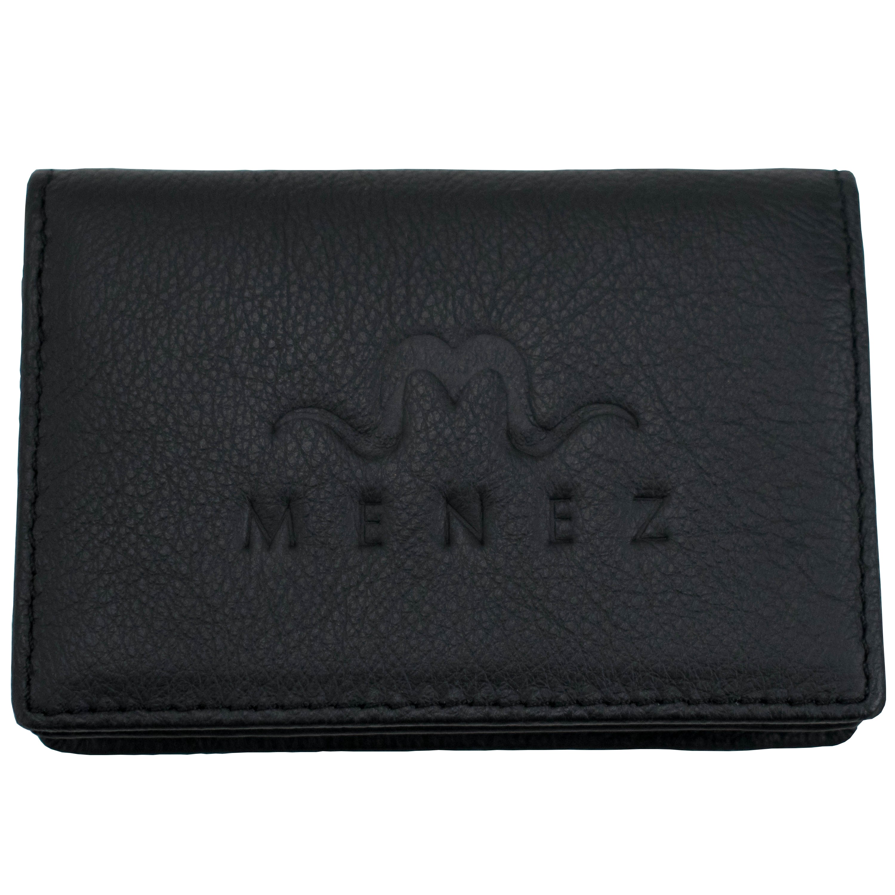 MENEZ™ BI-FOLD BLACK LEATHER WALLET - MENEZ